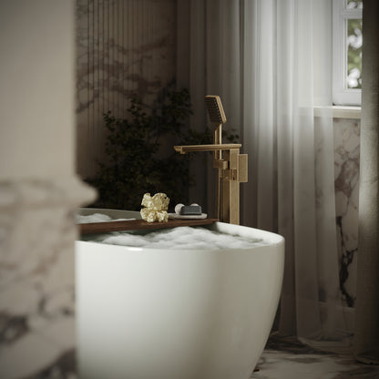 Baroque Aged Bronze Floorstanding Bath Shower Mixer Tap