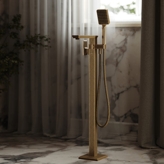 Baroque Aged Bronze Floorstanding Bath Shower Mixer Tap
