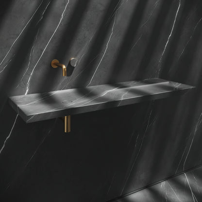 Levitare Pietra Grey Marble Ultra Thin Wall Mounted Basin 1200mm (Offset Waste)
