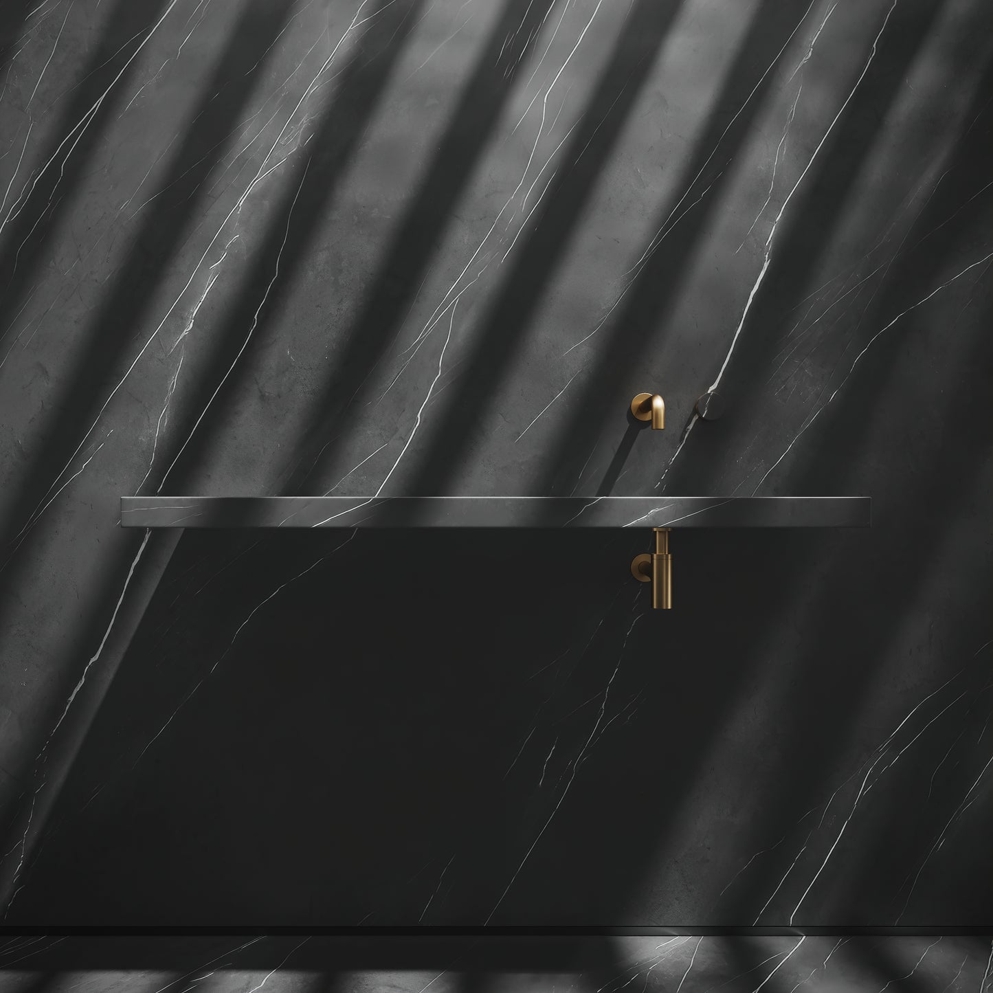 Levitare Pietra Grey Marble Ultra Thin Wall Mounted Basin 1200mm (Offset Waste)