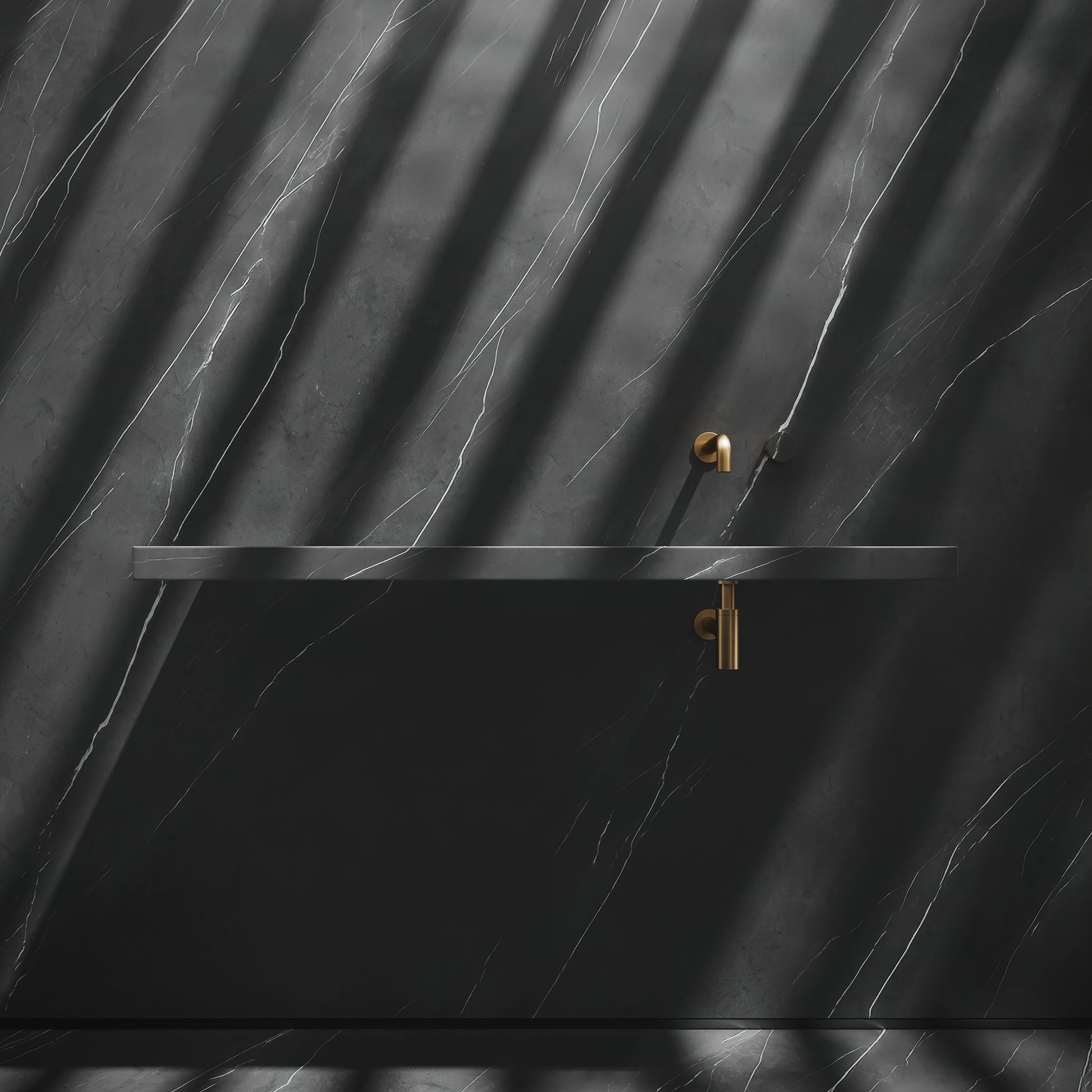 Levitare Pietra Grey Marble Ultra Thin Wall Mounted Basin 1200mm (Offset Waste)