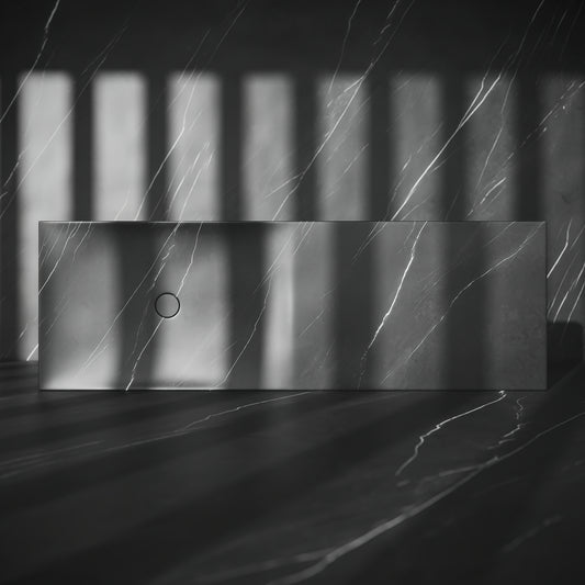 Levitare Pietra Grey Marble Ultra Thin Wall Mounted Basin 1200mm (Offset Waste)