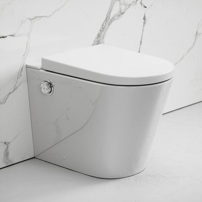 Intellismart Back To Wall Rimless Bidet Toilet with Concealed Cistern and Aged Bronze Flush Plate