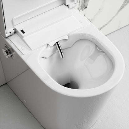 Intellismart Back To Wall Rimless Bidet Toilet with Concealed Cistern and Aged Bronze Flush Plate