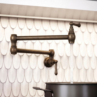Kempton Traditional Kitchen Pot Filler Tap Aged Bronze