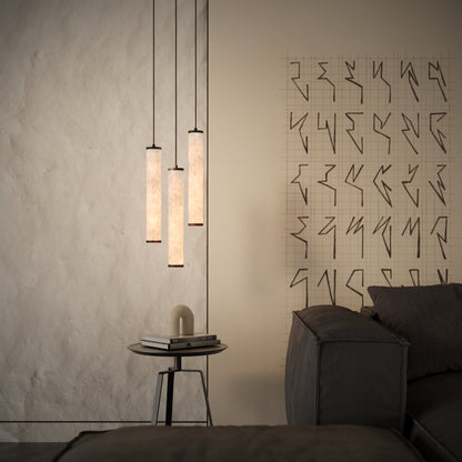 Luminosa Alabaster LED Pendant Light Deep Bronze 400mm