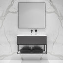 Luxe Mirror with Matte Black Slimline Metal Frame 900mm