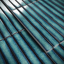 Linear Aqua Gem Blue Glazed Porcelain Mosaic Tile Sample