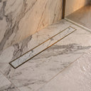 Linear Brushed Gold Tileable Wetroom Waste Kit