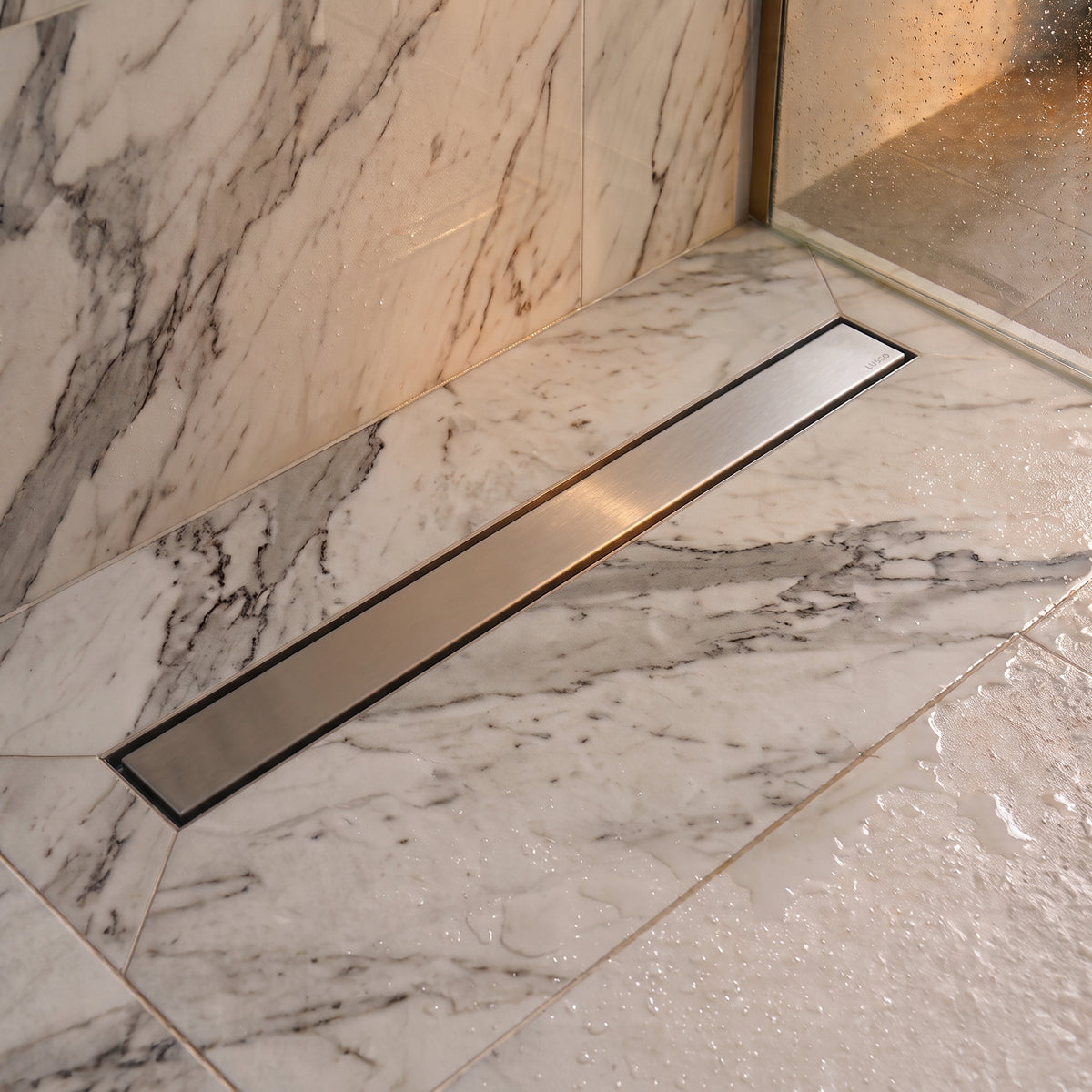Linear Brushed Stainless Tileable Wetroom Waste Kit