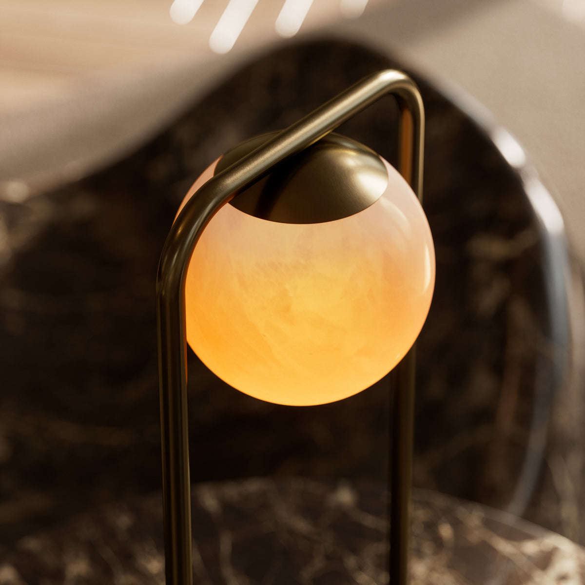 Amelie Alabaster & Burnished Brass Table Lamp