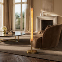 Chloe Alabaster & Brushed Gold LED Floor Lamp