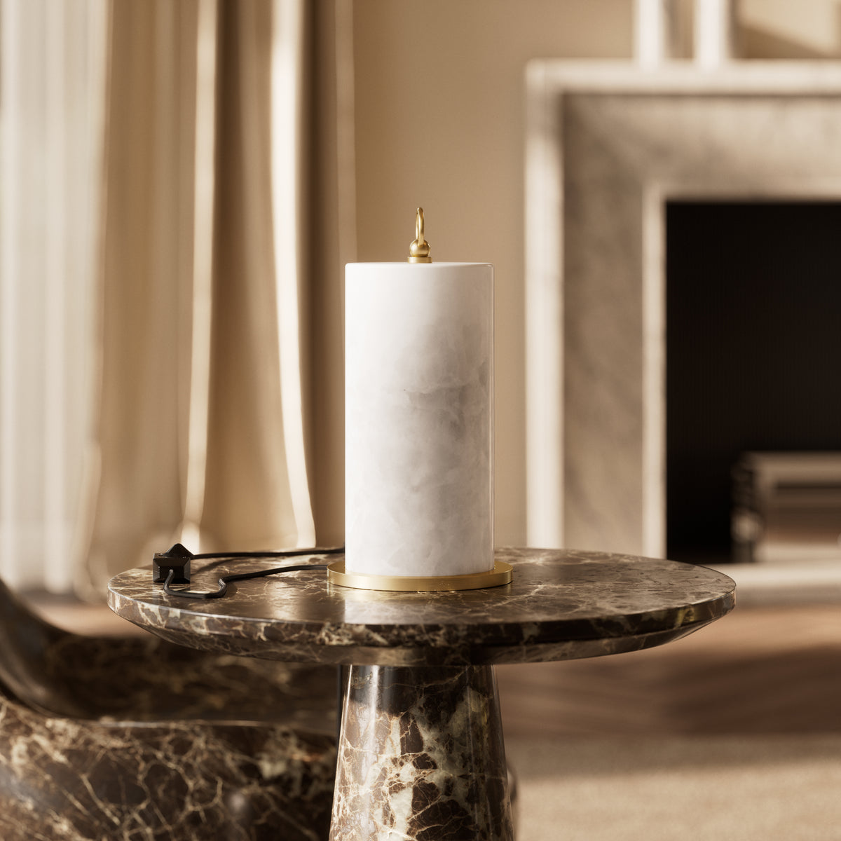Ciara Alabaster & Brushed Gold Table Lamp