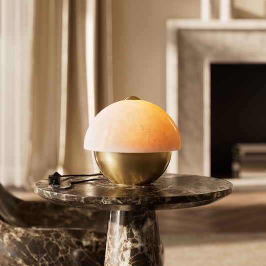 Gia Alabaster & Brushed Gold Table Lamp