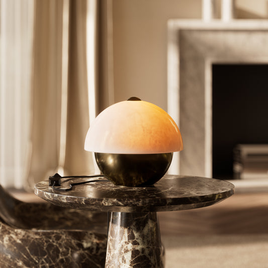 Gia Alabaster & Burnished Brass Table Lamp