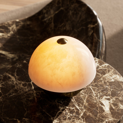 Gia Alabaster & Burnished Brass Table Lamp