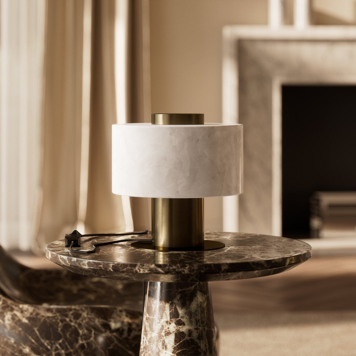 Odette Alabaster & Burnished Brass Table Lamp