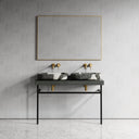 Lomazzo Panda Marble Countertop Matte Black Vanity Unit 1200mm
