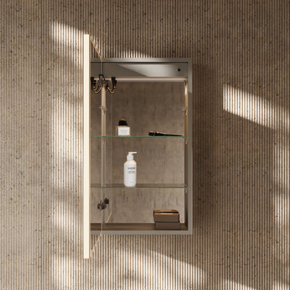 Lume Matte White LED Mirror Cabinet 400mm