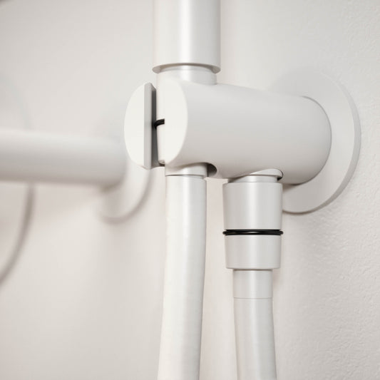 Luxe Silk Matte White Wall Mounted Bath Shower Mixer Tap