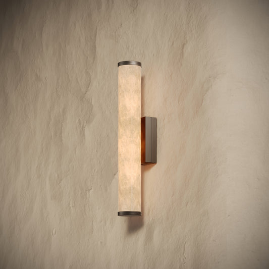 Alabastro Alabaster LED IP44 Wall Sconce Light With Deep Bronze Fittings 400mm