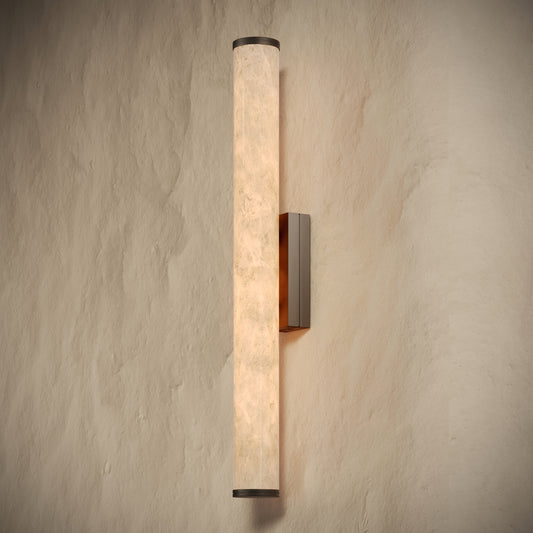 Alabastro Alabaster LED IP44 Wall Sconce Light With Deep Bronze Fittings 600mm