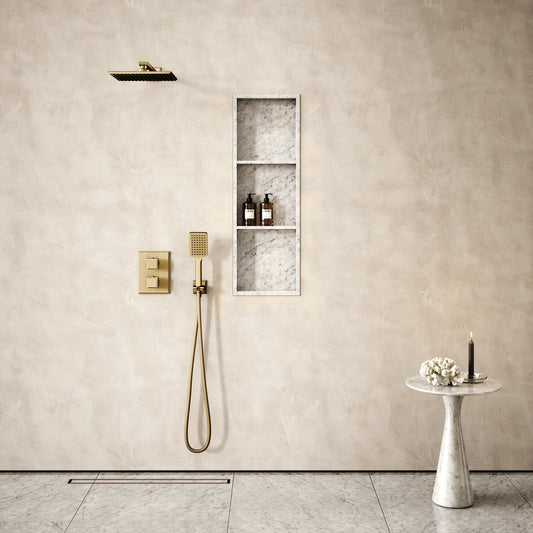 Almara Carrara Marble Bathroom Shower Niche 900mm
