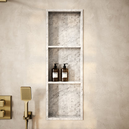 Almara Carrara Marble Bathroom Shower Niche 900mm