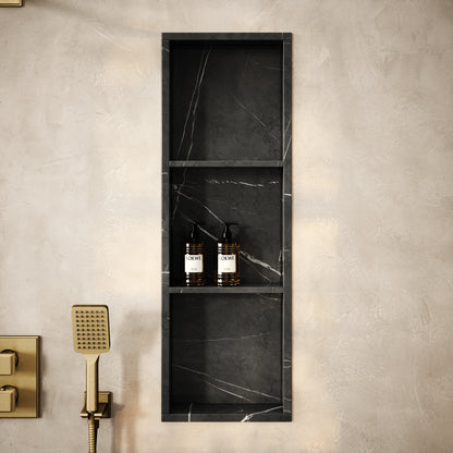Almara Pietra Grey Marble Bathroom Shower Niche 900mm