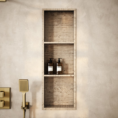 Almara Travertine Stone Bathroom Shower Niche 900mm