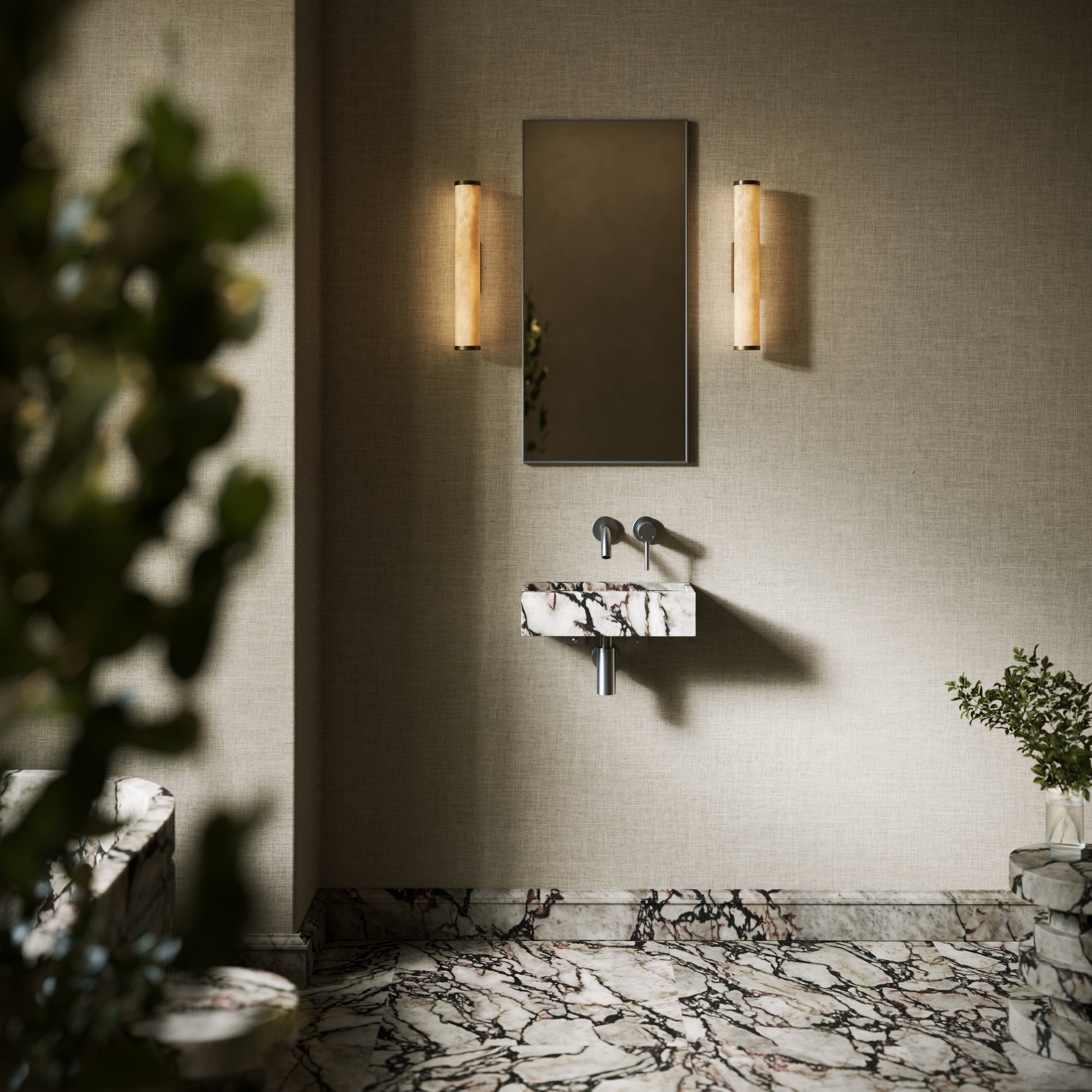 Artista Calacatta Viola Marble Wall Hung Basin