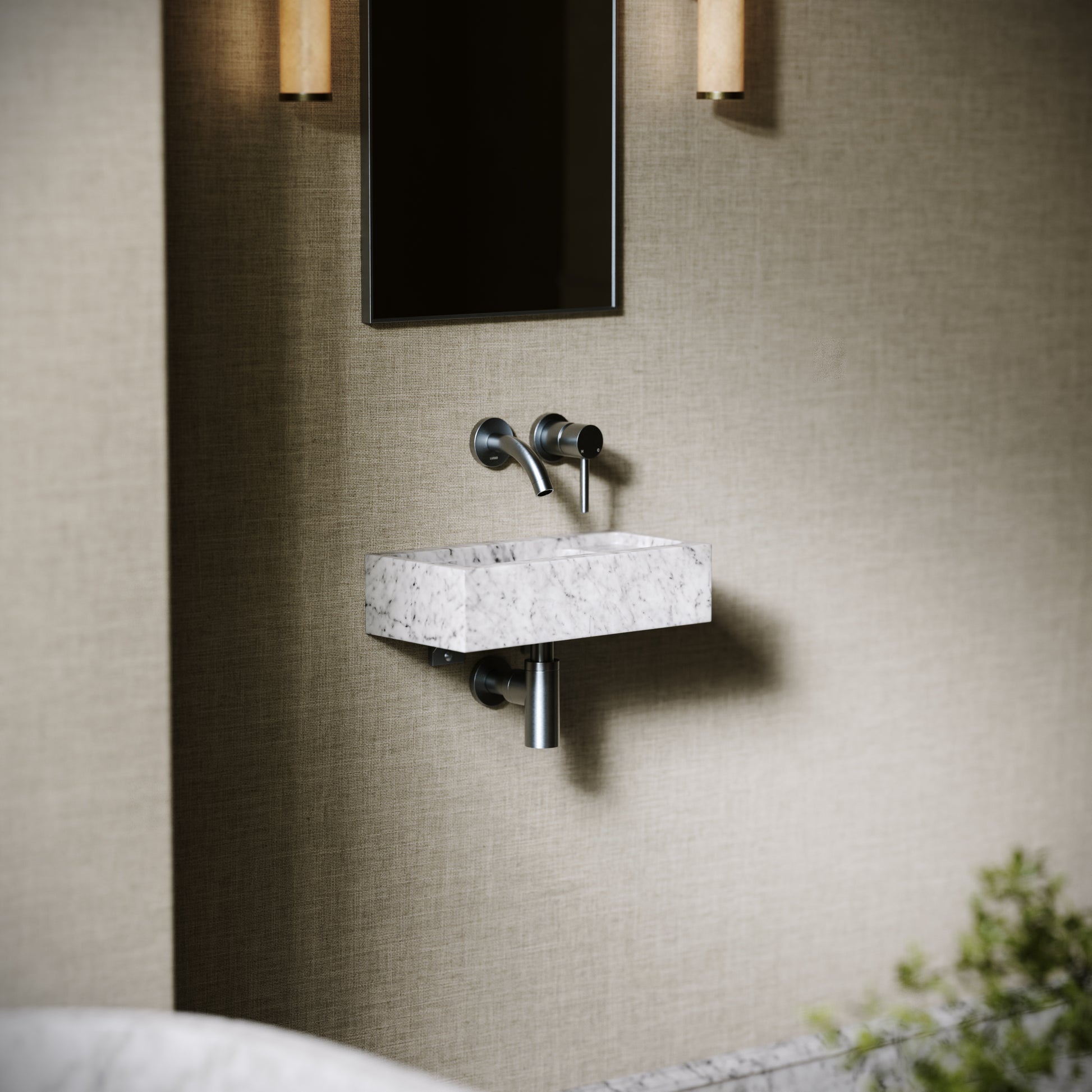 Artista Carrara Marble Wall Hung Basin 400 - 1200mm