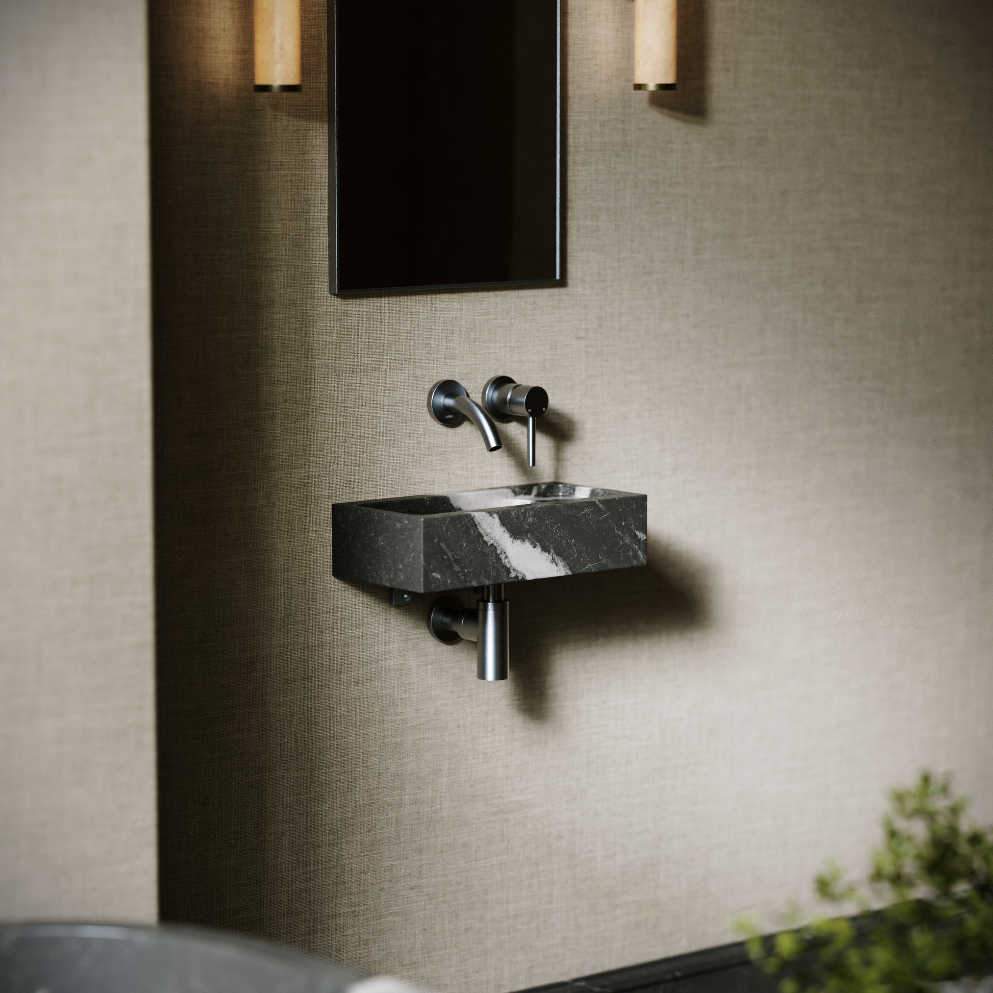 Artista Panda Marble Wall Hung Basin 400 - 1200mm