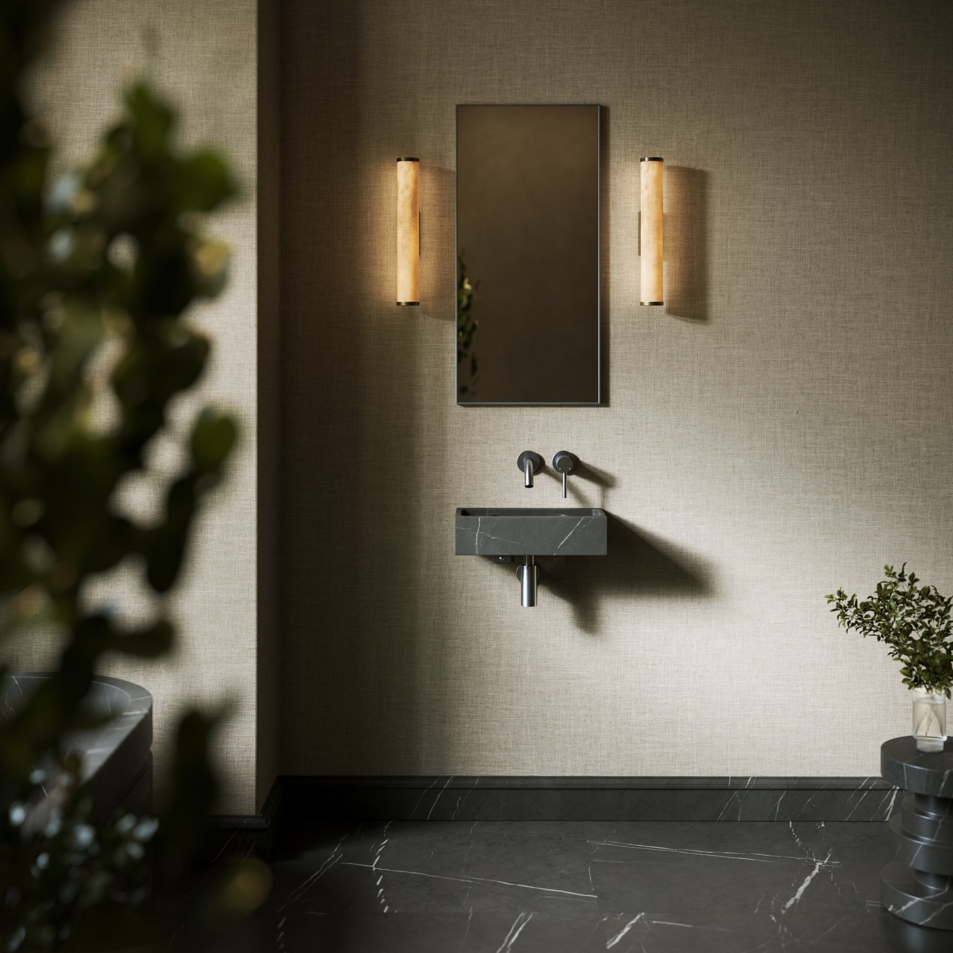 Artista Pietra Grey Marble Wall Hung Basin 400 - 1200mm