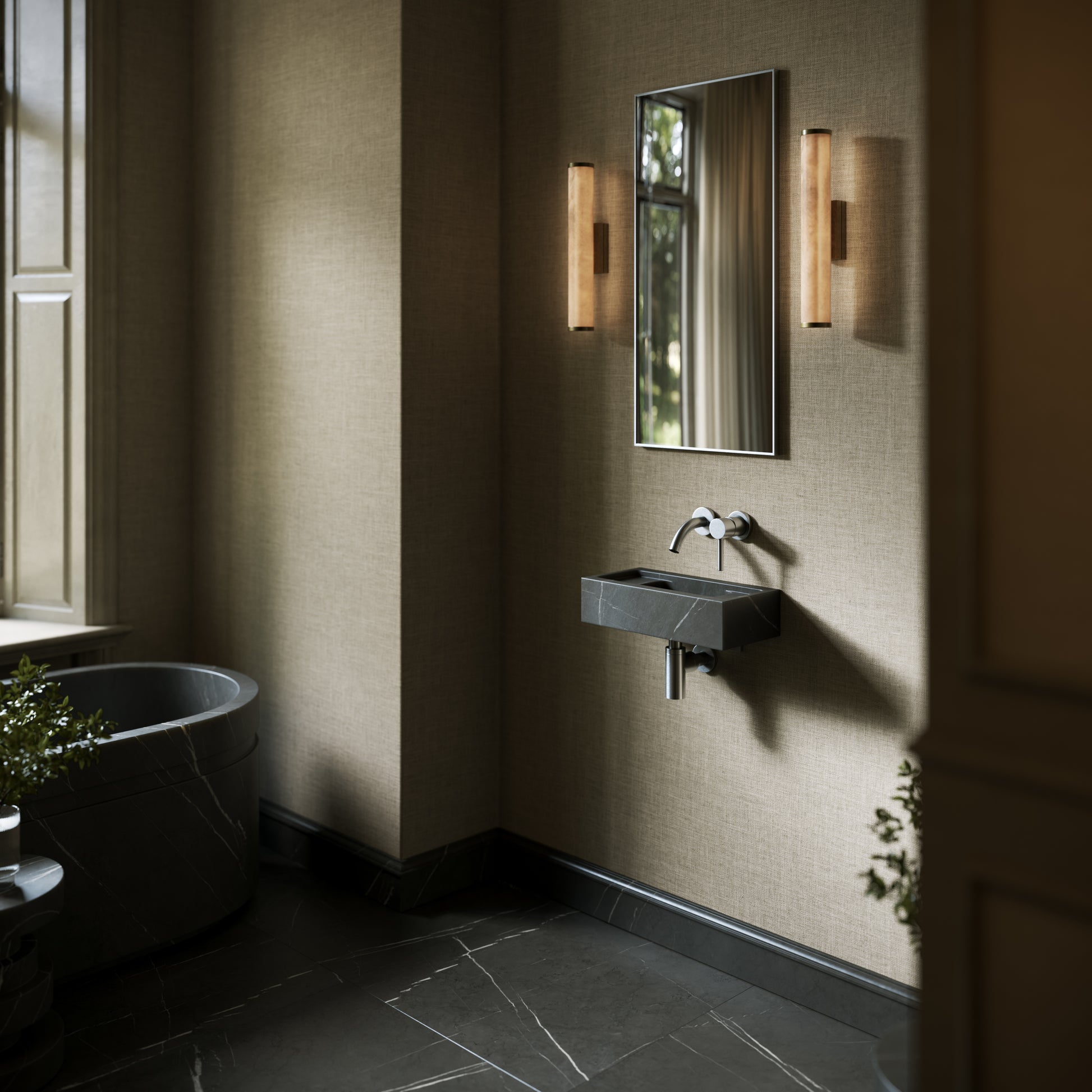 Artista Pietra Grey Marble Wall Hung Basin 400 - 1200mm