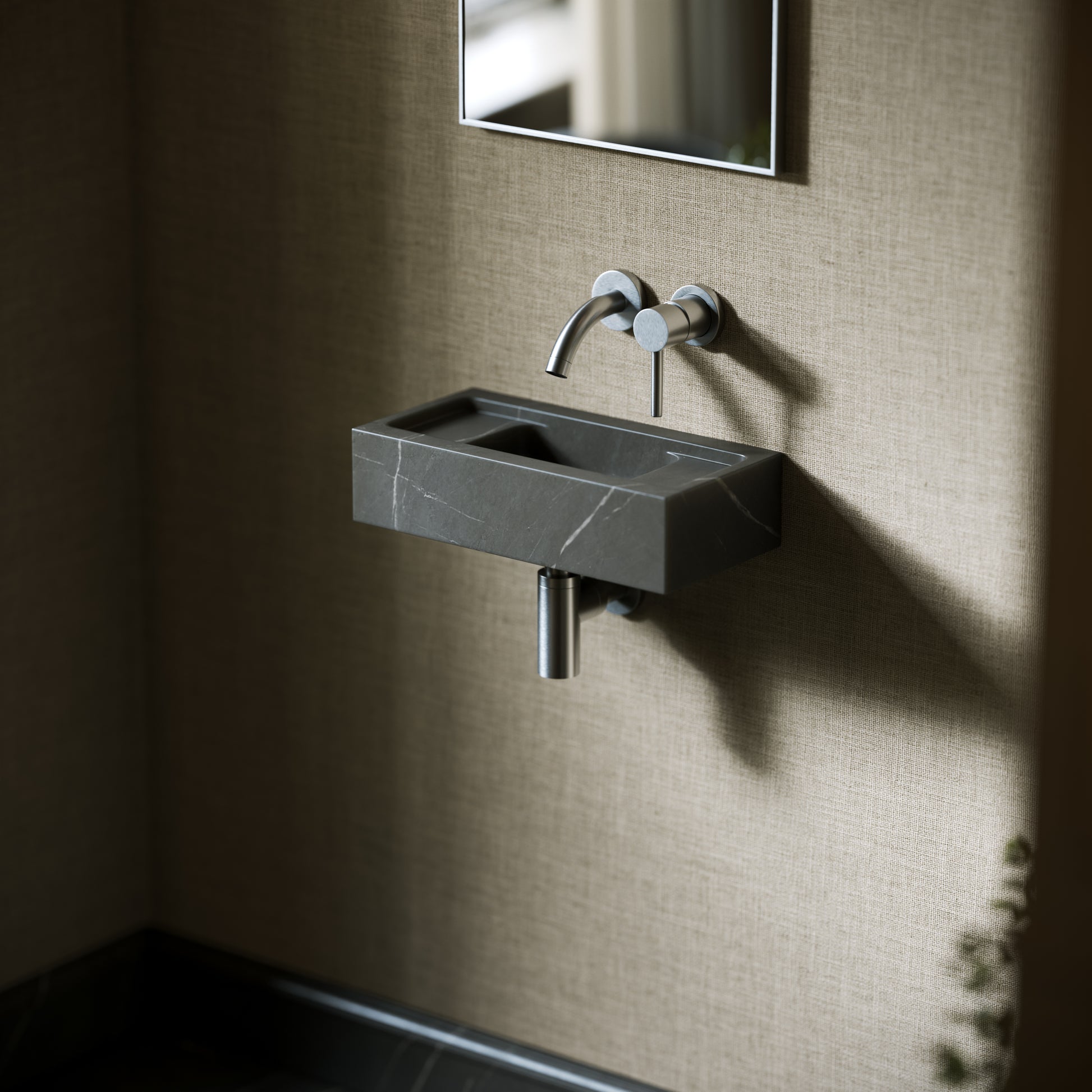 Artista Pietra Grey Marble Wall Hung Basin 400 - 1200mm