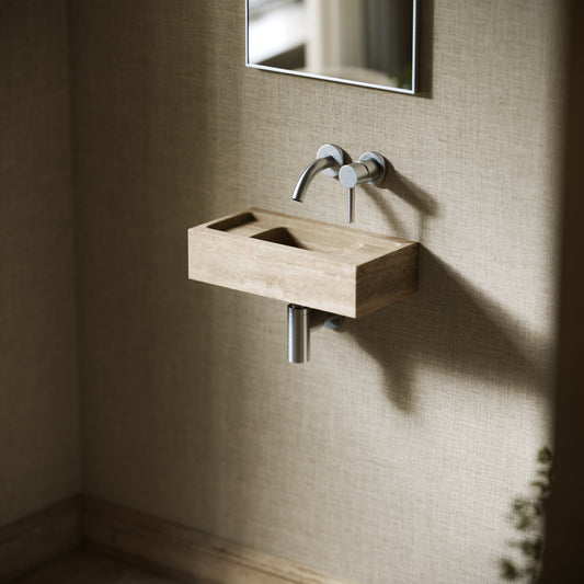 Artista Travertine Stone Wall Hung Basin