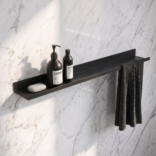 Designo Matte Black Floating Bathroom Shelf 1200mm