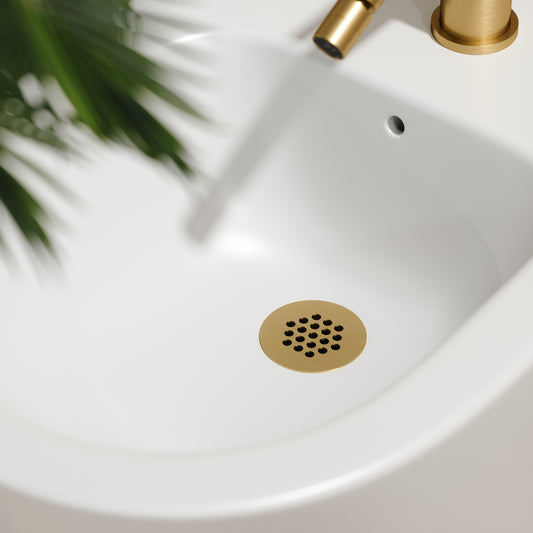 Luxe Brushed Gold Slotted Freeflow Bidet Waste