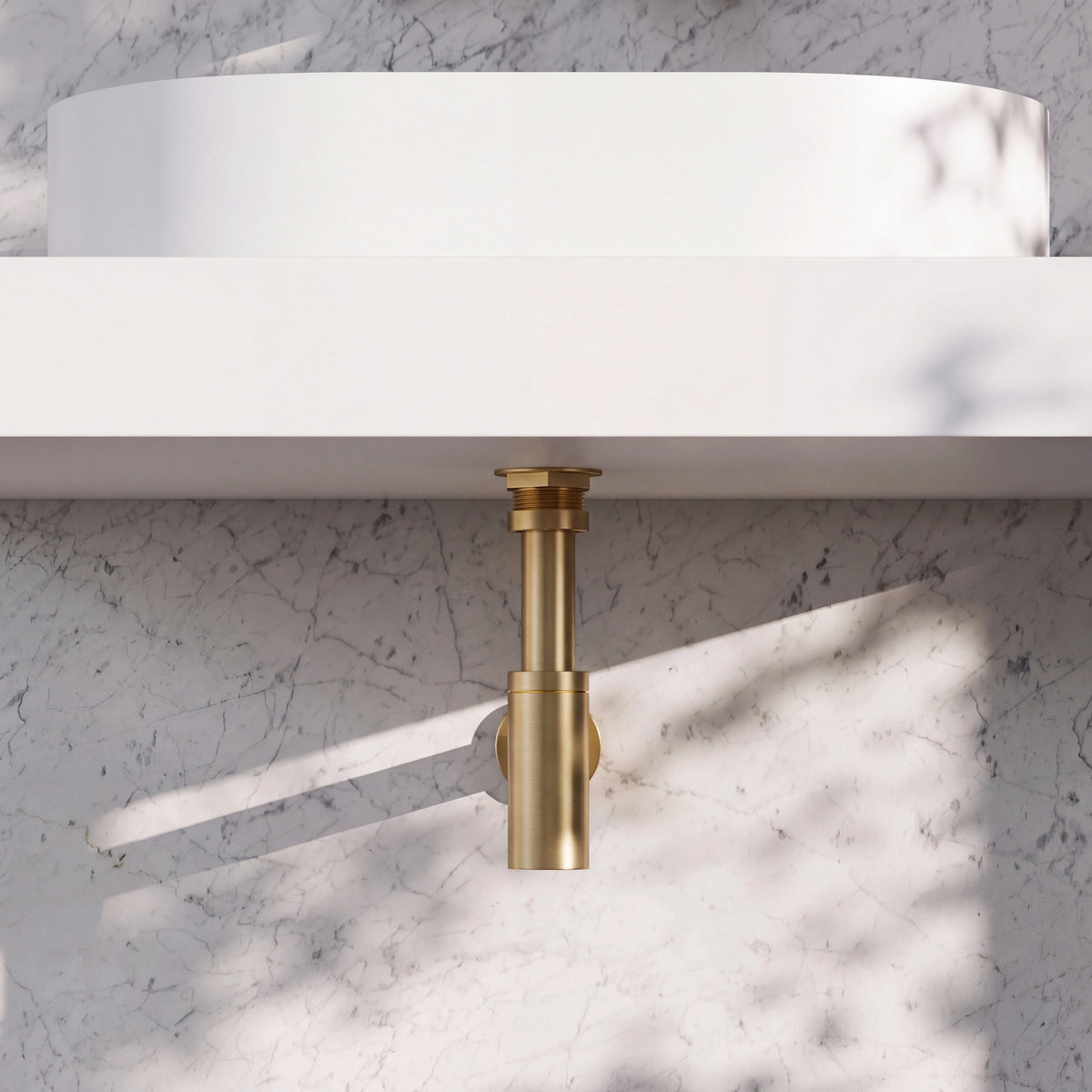 Luxe Brushed Gold Round Bottle Trap