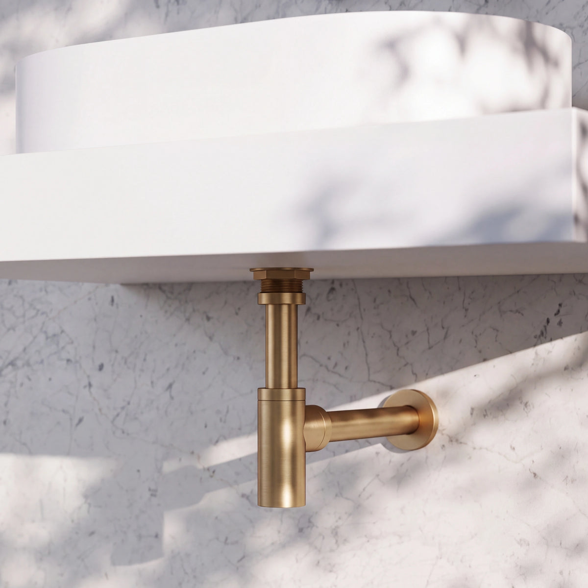 Luxe Brushed Gold Round Bottle Trap