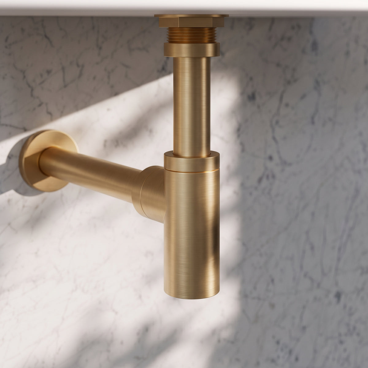 Luxe Brushed Gold Round Bottle Trap