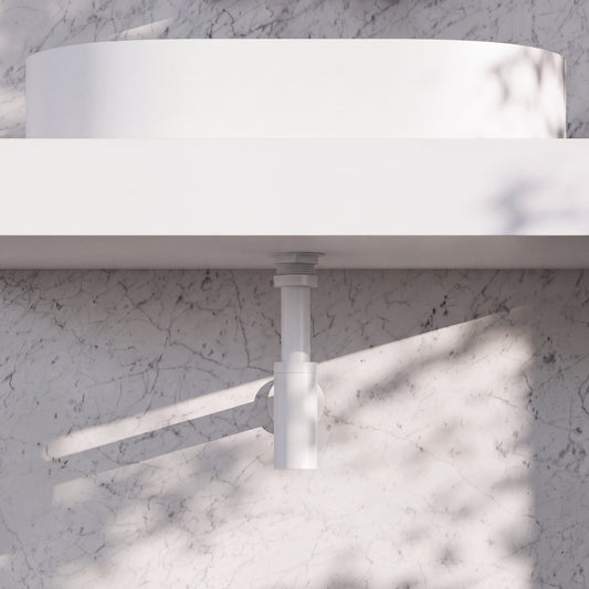 Luxe Silk Matte White Round Bottle Trap