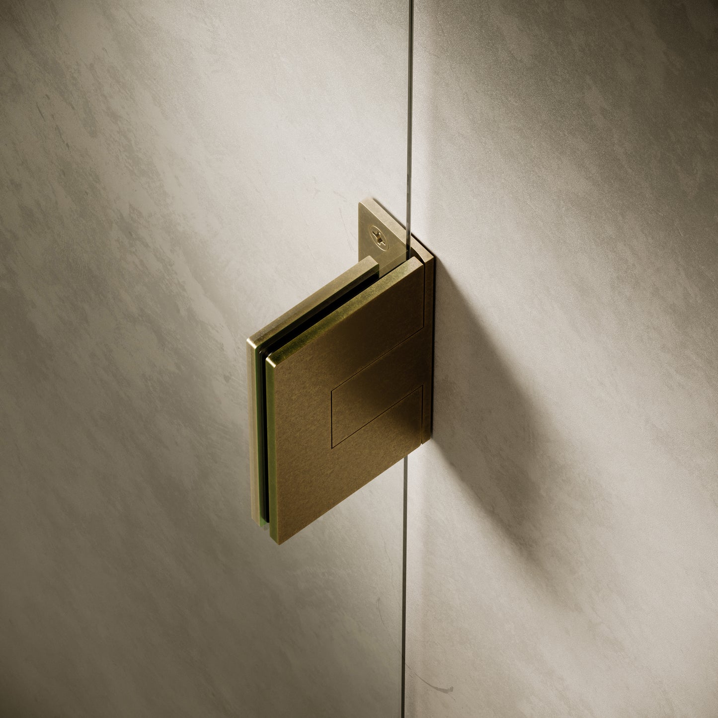 Cabina Aged Bronze Frameless Hinged Bath Shower Screen 800mm