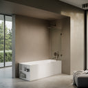 Cabina Brushed Bronze Frameless Hinged Bath Shower Screen 800mm