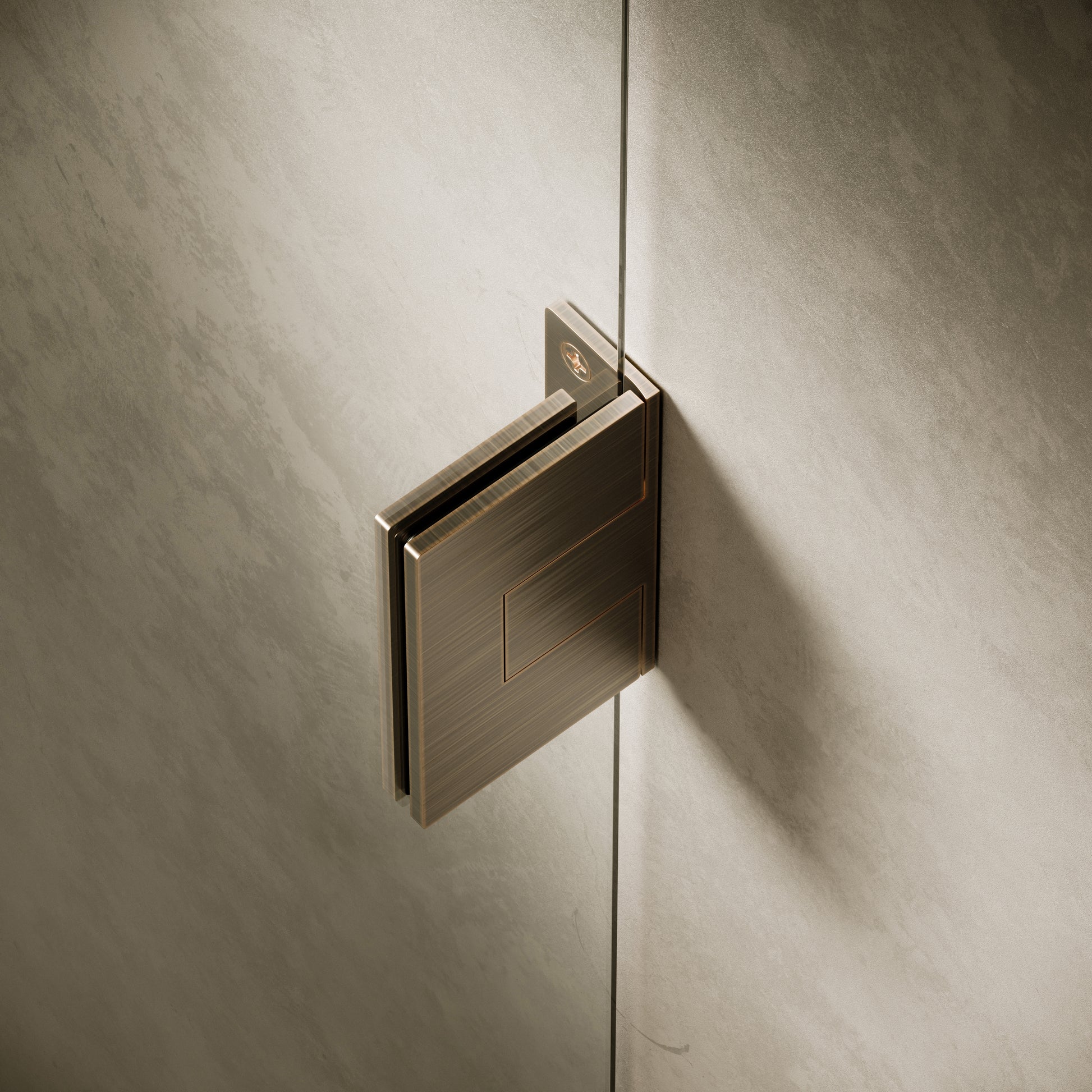 Cabina Brushed Bronze Frameless Hinged Bath Shower Screen 800mm