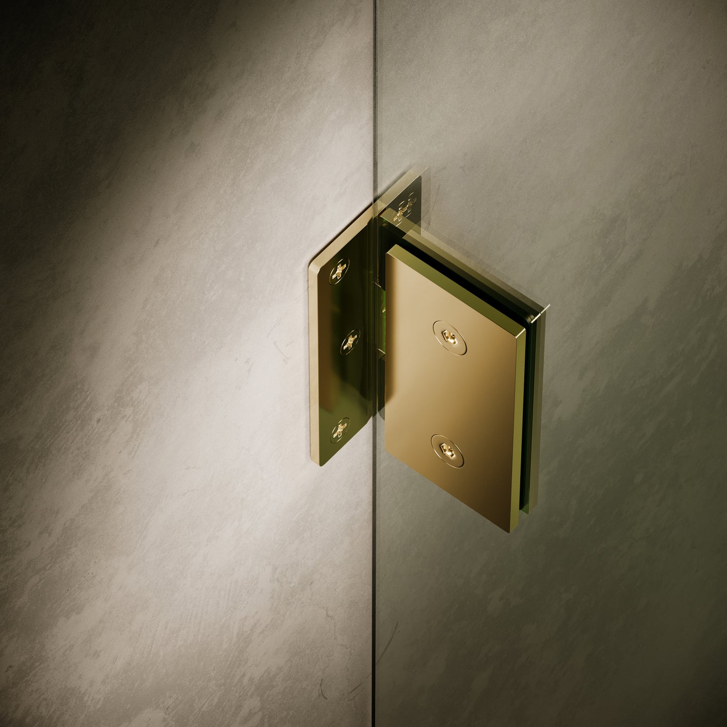 Cabina Polished Brass Frameless Hinged Bath Shower Screen 800mm