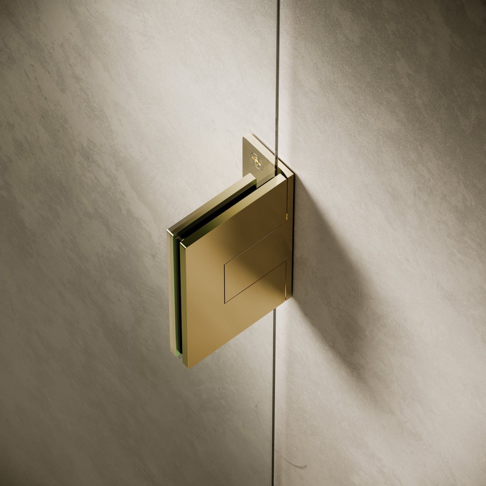 Cabina Polished Brass Frameless Hinged Bath Shower Screen 800mm