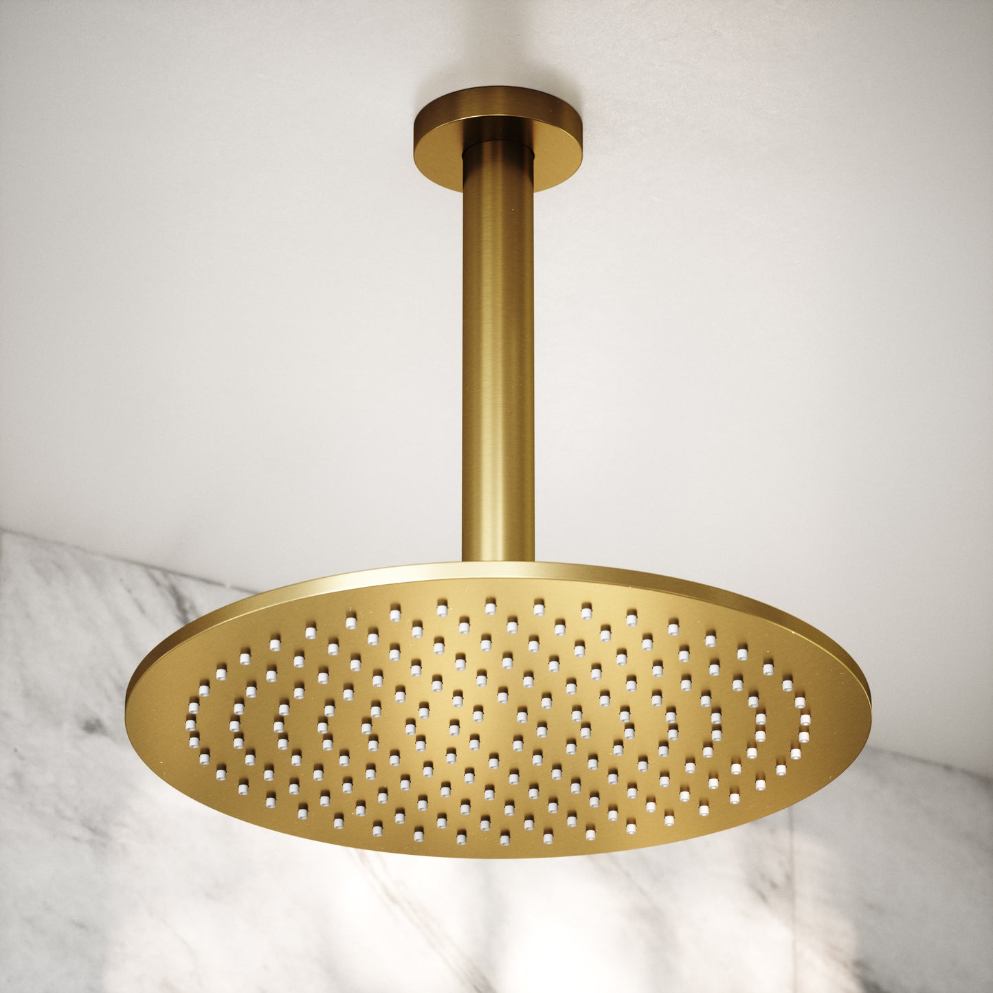 Brushed Gold Ceiling Mount Shower Arm 200mm