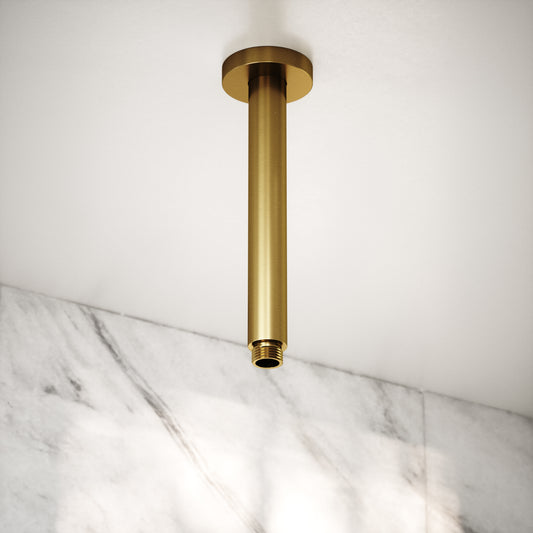 Brushed Gold Ceiling Mount Shower Arm 200mm